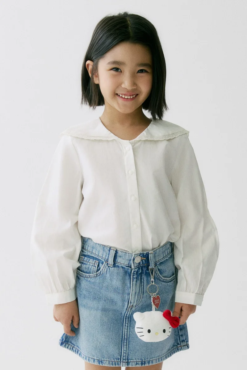 H&M Sailor-collared cotton blouse